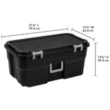 22 Gallon Black Wheeled Plastic Storage Trunk L722646