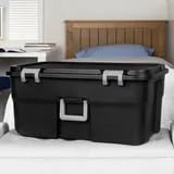 22 Gallon Black Wheeled Plastic Storage Trunk L722646