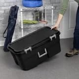 22 Gallon Black Wheeled Plastic Storage Trunk L722646