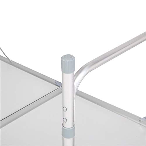 Aluminum Folding Table 4 Foot, Adjustable Height Lightweight Portable Camping Table for Picnic Beach Outdoor Indoor, White 120 x 60 x 70 4Ft C671092