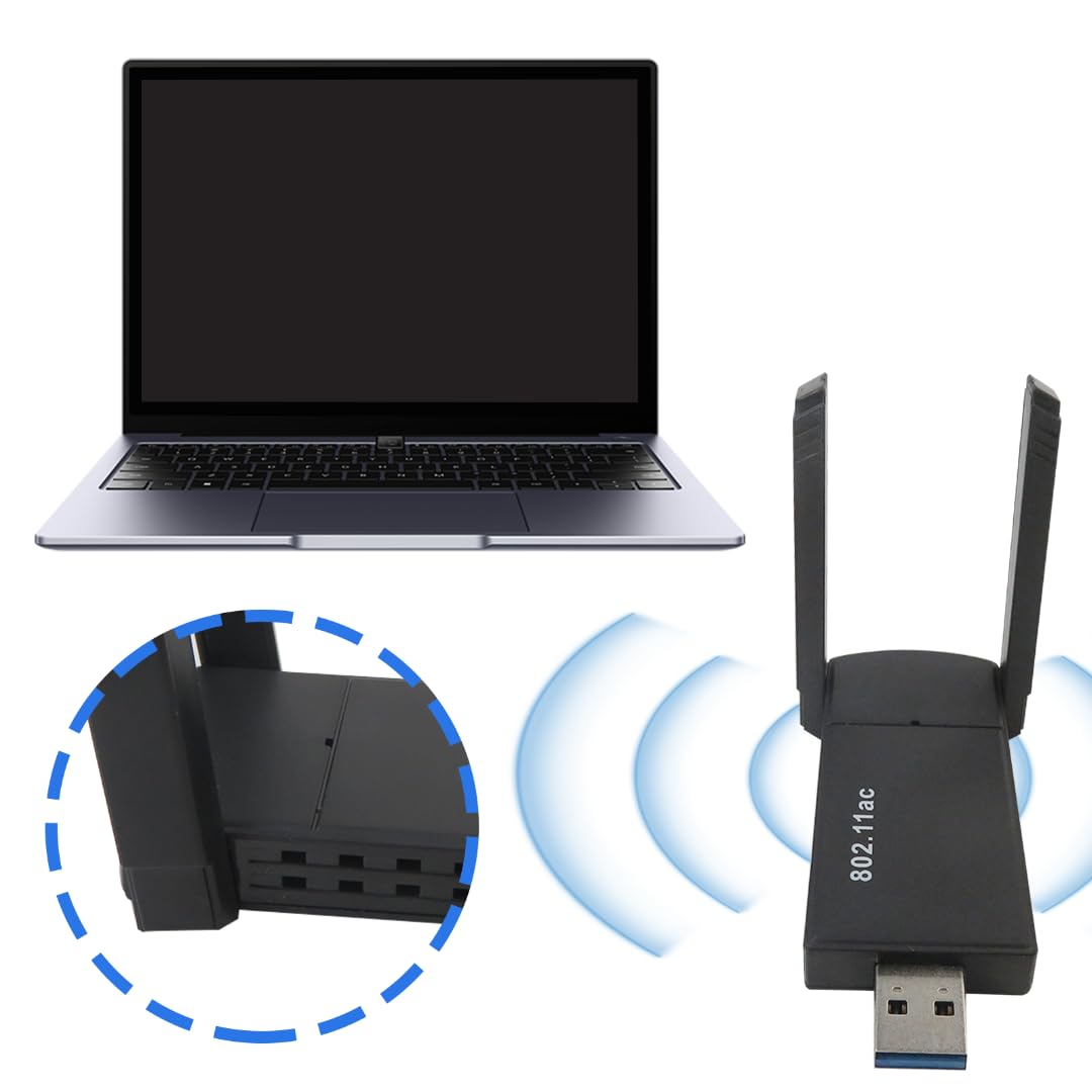 Wireless USB Adapter 1300Mbps Dual Antennas 5G/2.4G WiFi Adapter M573