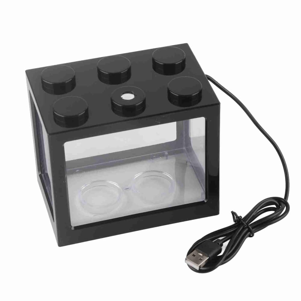 Mini USB LED Aquarium Fish Bowl Plastic Tank with White Light I51624