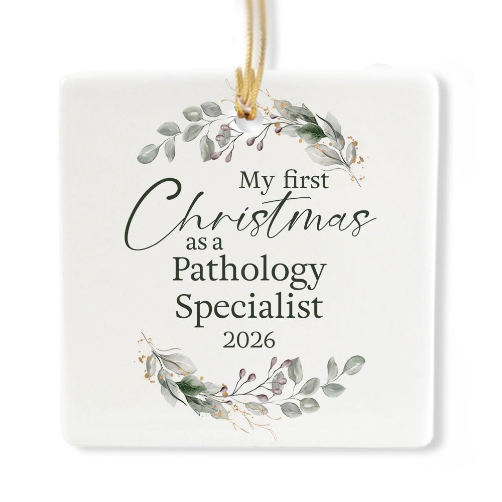 Ceramic 3-inch Square Christmas Ornament D252