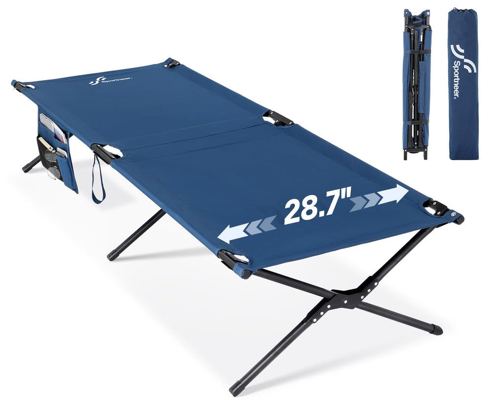 Camping Cot 78.3"x28.7"x14.6" Heavy Duty Folding Bed Support 330 Lbs H589569
