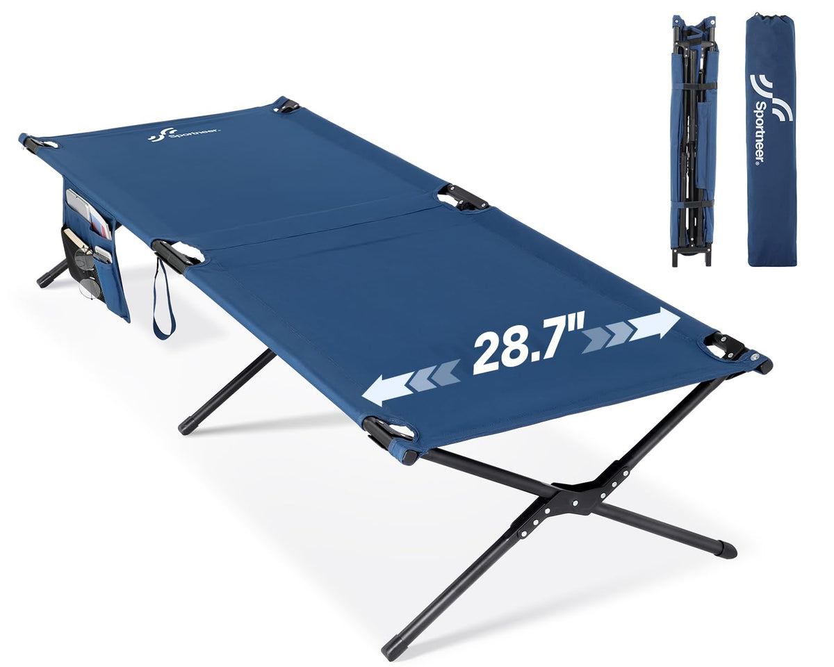 Camping Cot 78.3"x28.7"x14.6" Heavy Duty Folding Bed Support 330 Lbs H589569