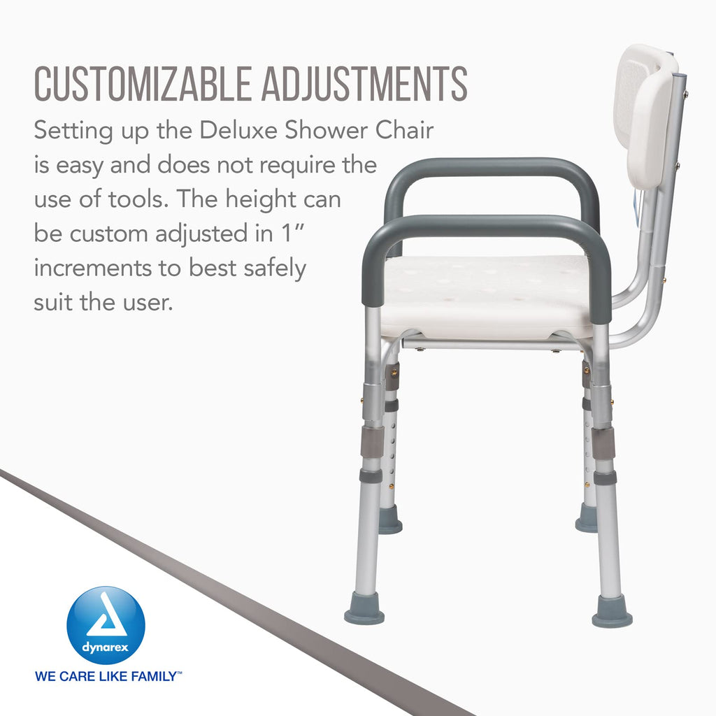 White Shower Chair with Removable Back and Arms P439
