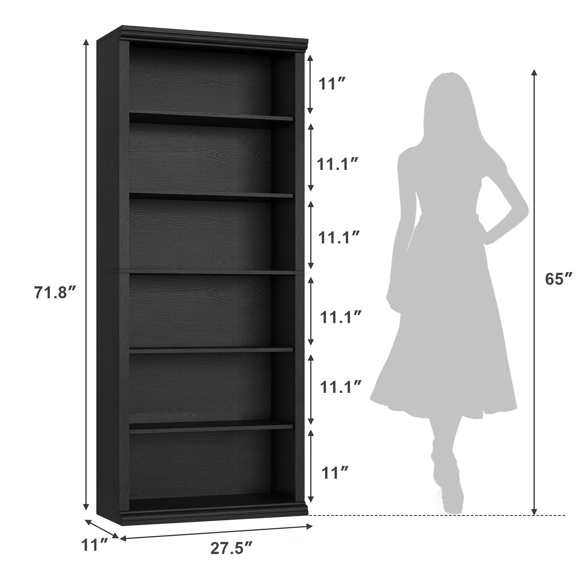 Black Tall Bookshelf T18270
