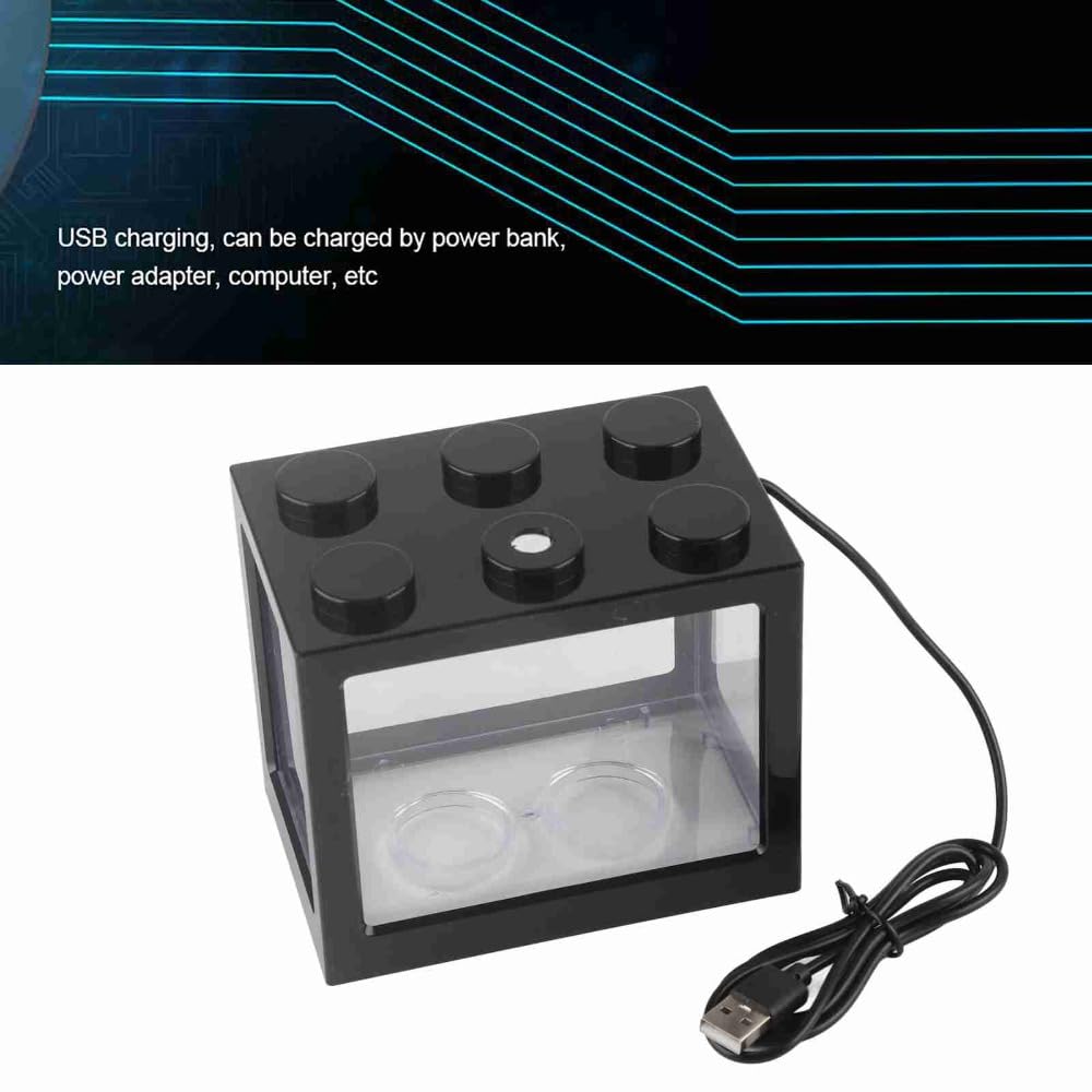 Mini USB LED Aquarium Fish Bowl Plastic Tank with White Light I51624