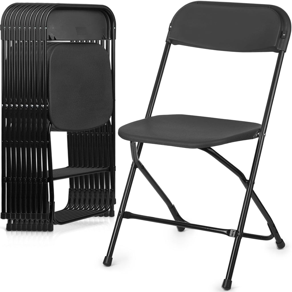 Portable Heavy Duty Folding Chairs 10 Pack Black V834