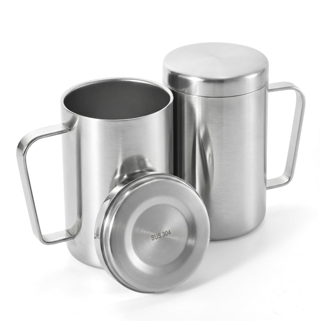 17oz Double Wall Stainless Steel Insulated Camping Mug with Lid E137