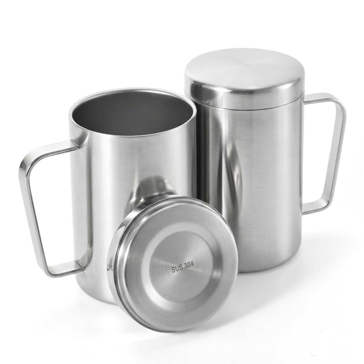17oz Double Wall Stainless Steel Insulated Camping Mug with Lid E137