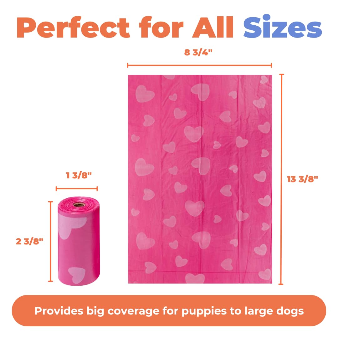 Pink Heart 150 Count Dog Poop Bags O7786
