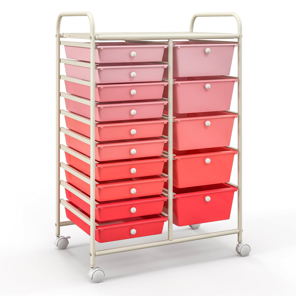 15 Drawer Multicolor Rolling Storage Cart Y843172