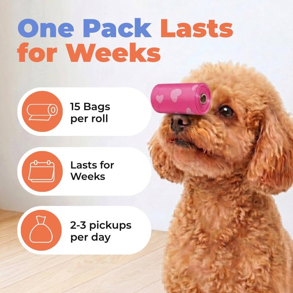 Pink Heart 150 Count Dog Poop Bags O7786
