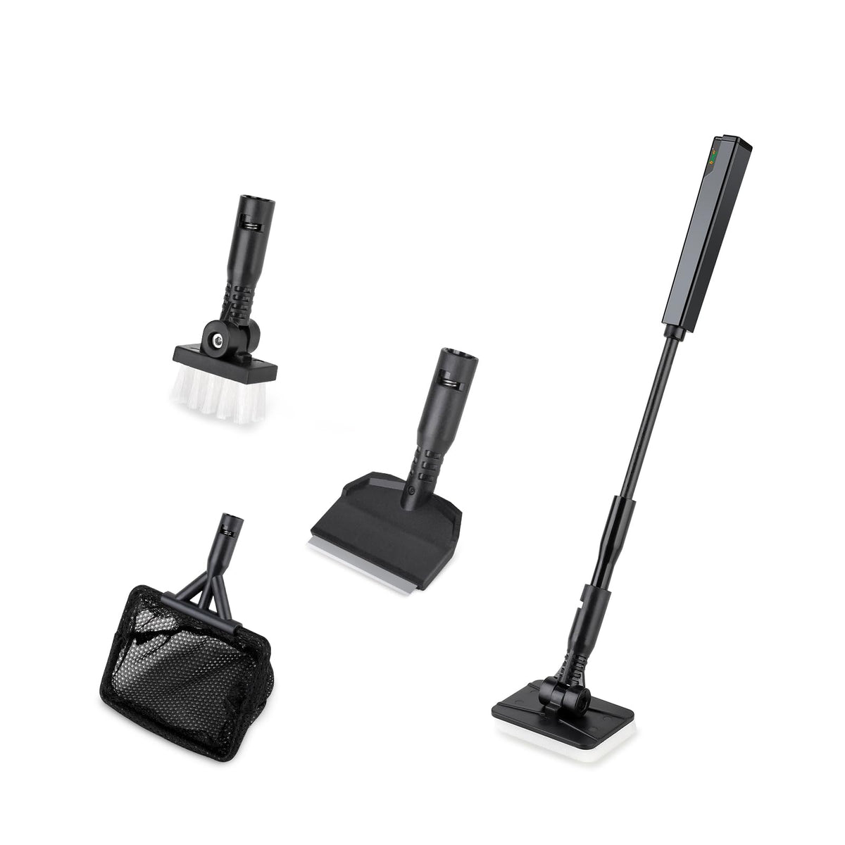 Small 4 in 1 Aquarium Cleaning Tools Kit with Fish Net Algae Scraper Clean Brush Flat Sponge E985135