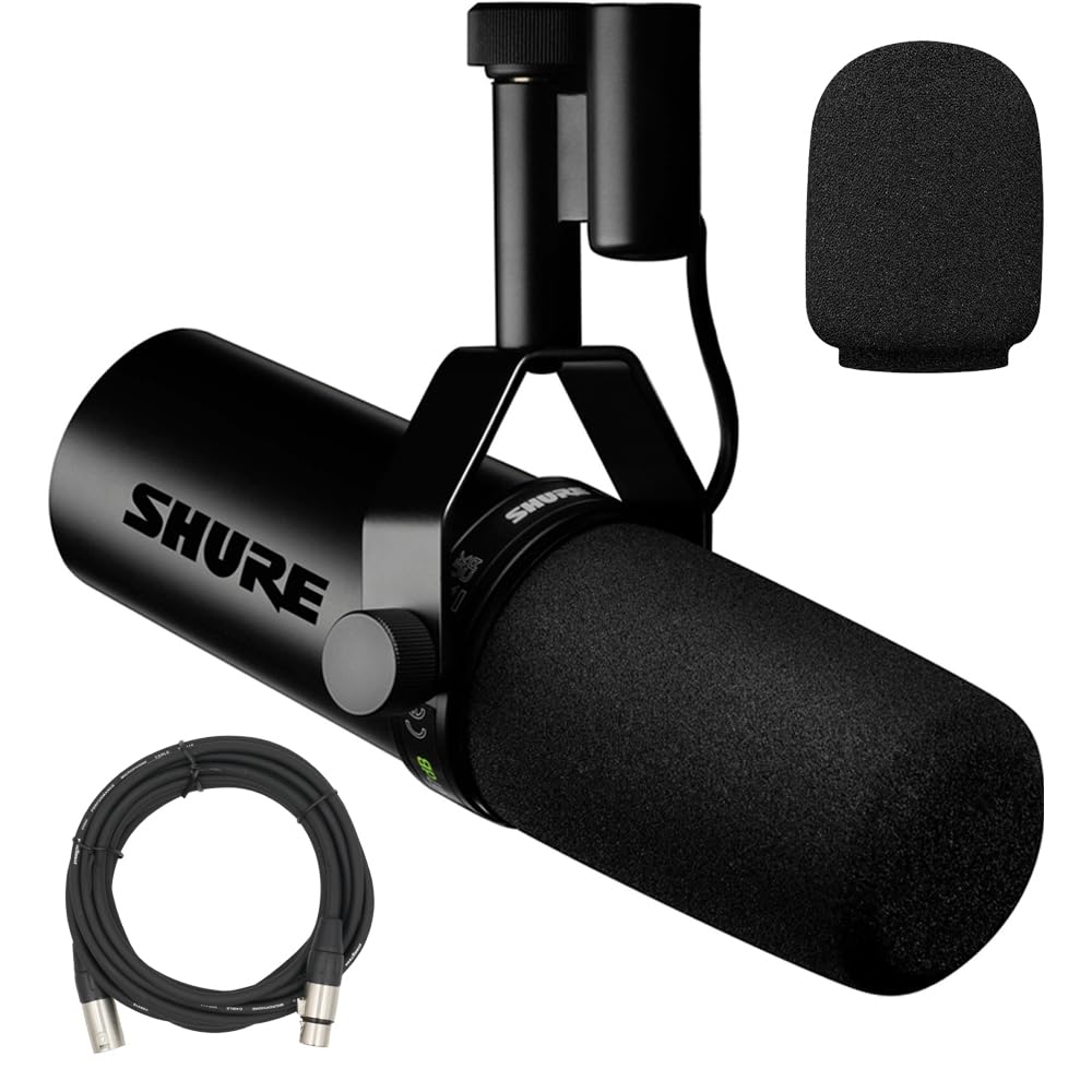 Dynamic Vocal Microphone with Detachable Windscreen and XLR Cable B231014