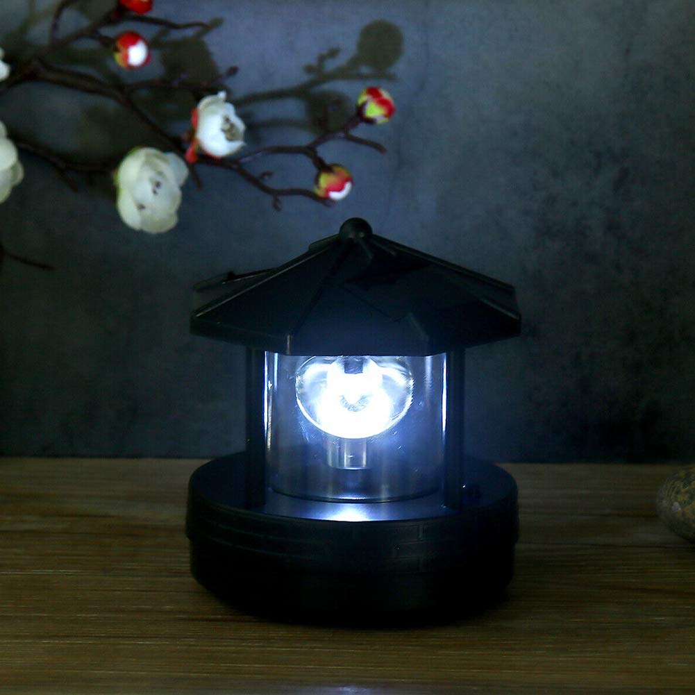 Solar Lighthouse with Rotating LED Light F9869