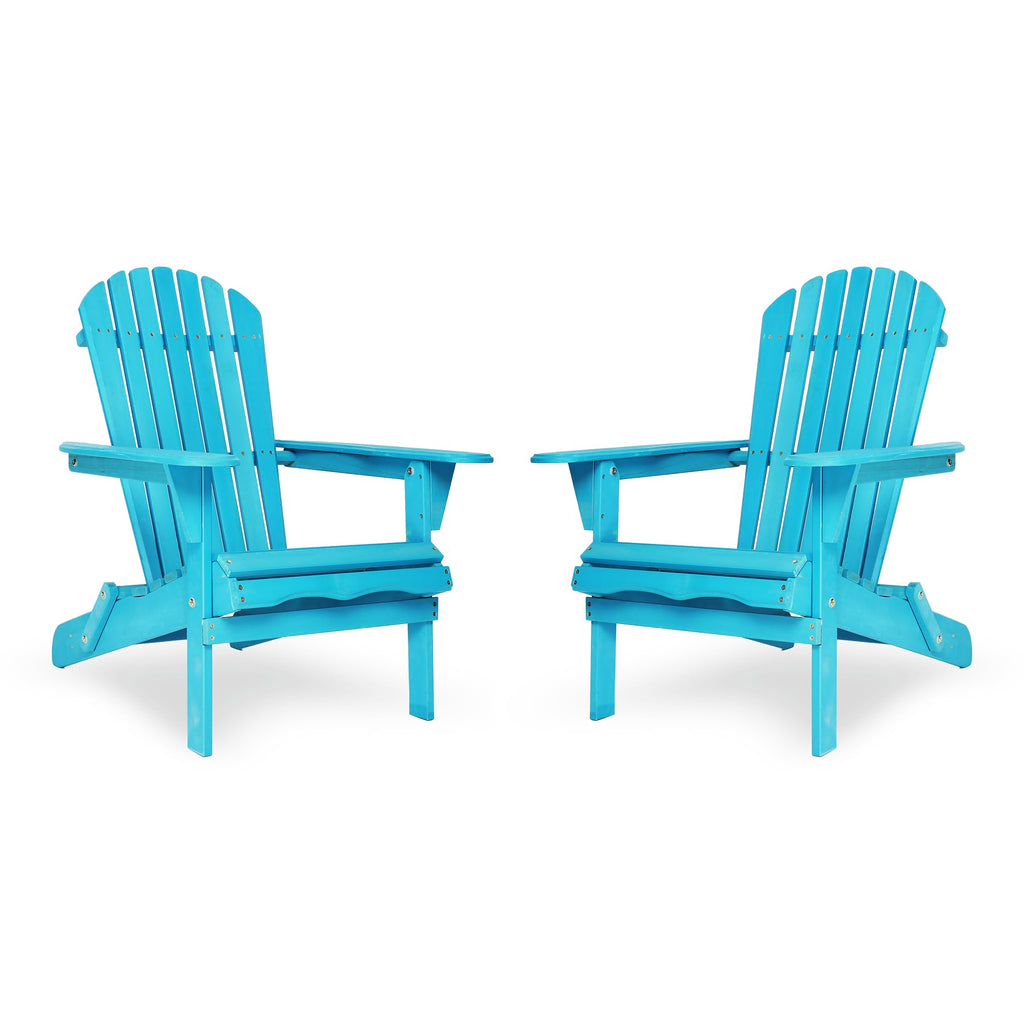 Solid Wood Folding Adirondack Chairs Set of 2 E521688