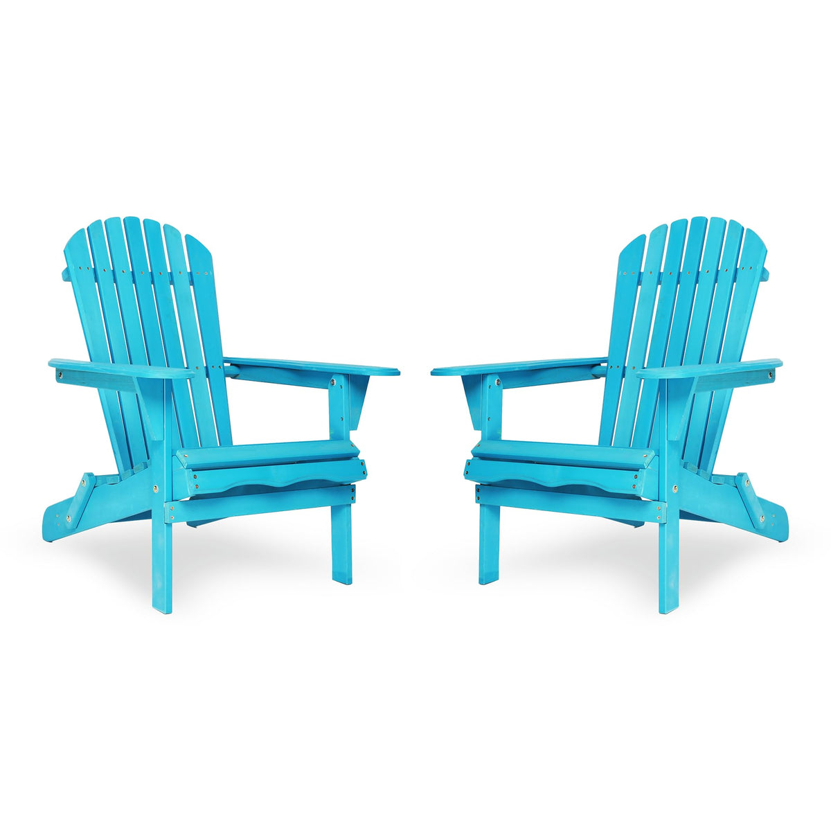 Solid Wood Folding Adirondack Chairs Set of 2 E521688