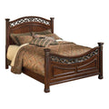 Wood California King Bed with Headboard and Footboard W7084