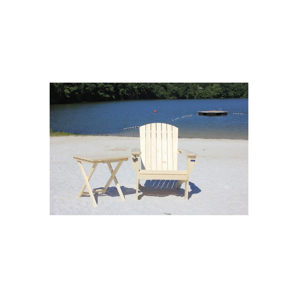 Adirondack Chair with Table & Bottle Opener Solid Cedar Wood A8545