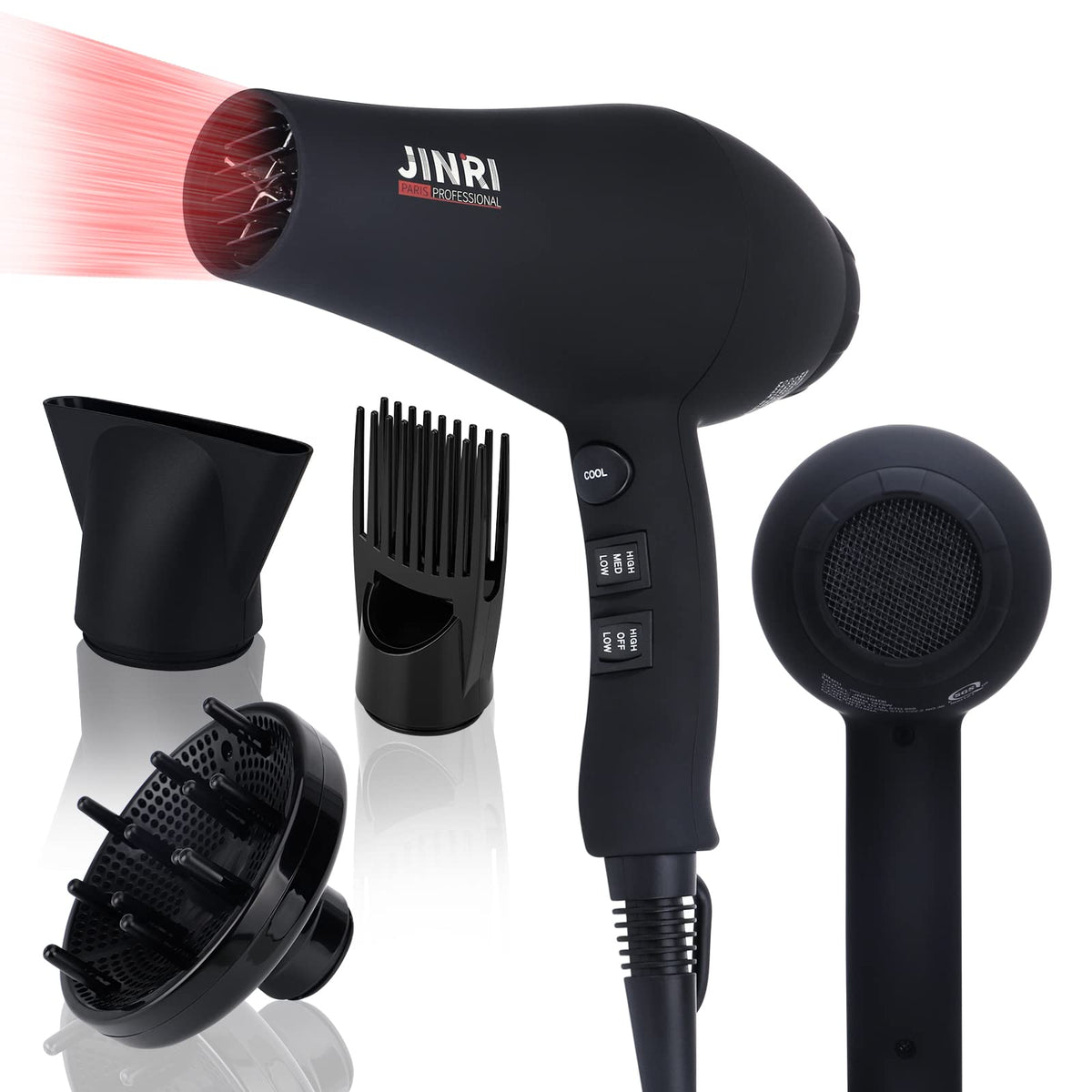 1875W Ionic Infrared Hair Dryer with Diffuser H435