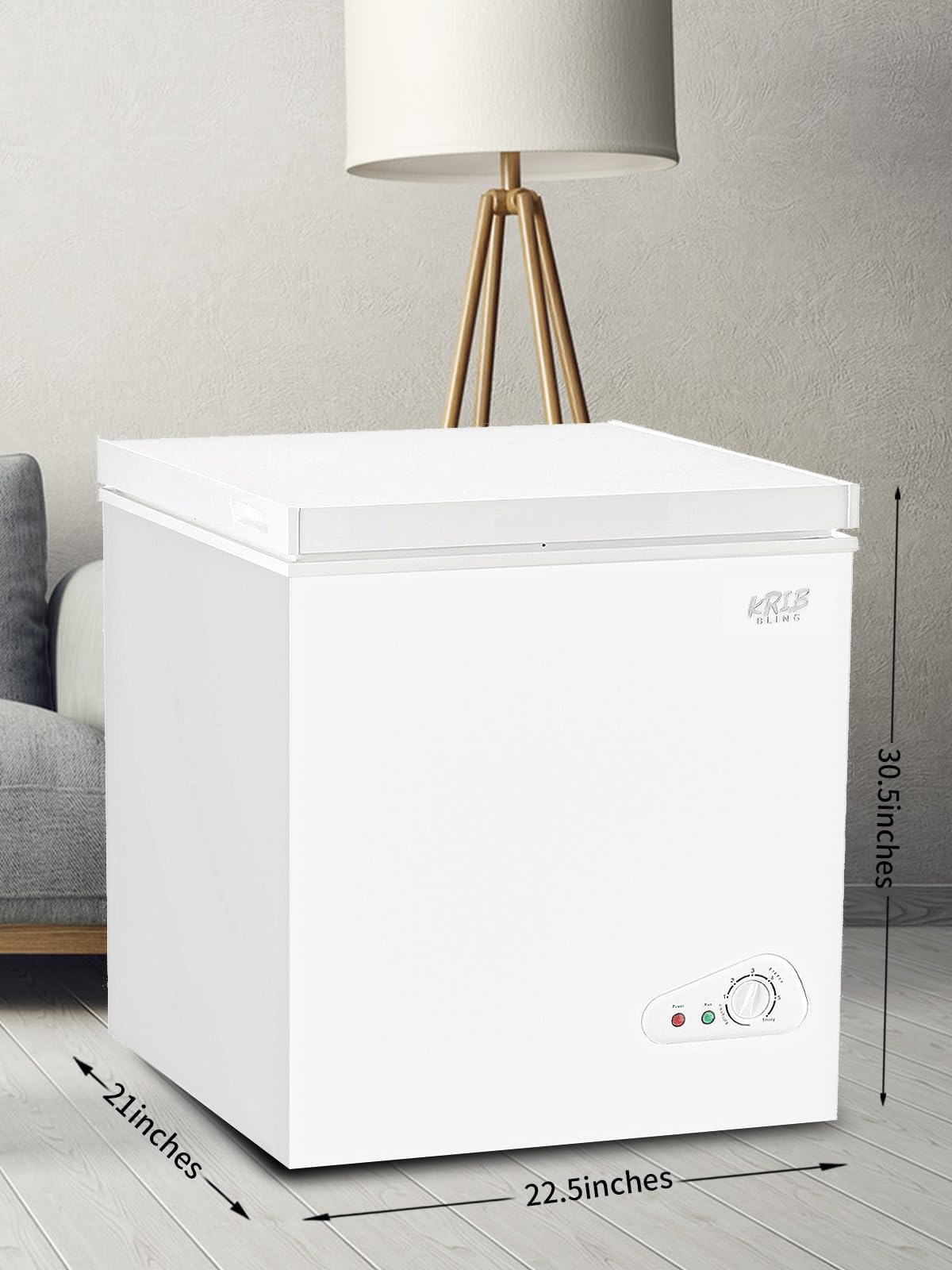 Compact Chest Freezer with Removable Storage Basket, 5.0 cu.ft, White C3356