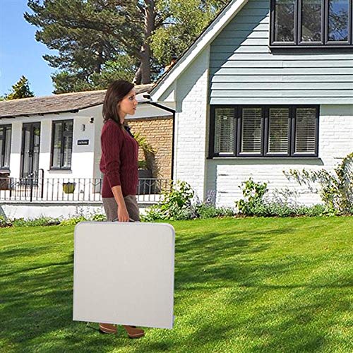 Aluminum Folding Table 4 Foot, Adjustable Height Lightweight Portable Camping Table for Picnic Beach Outdoor Indoor, White 120 x 60 x 70 4Ft C671092