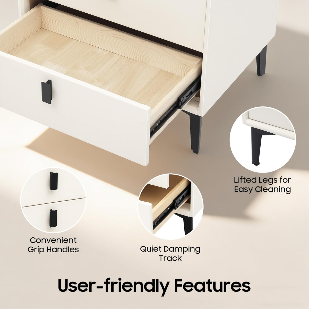 3 Drawer Nightstand with Charging Station Y338073