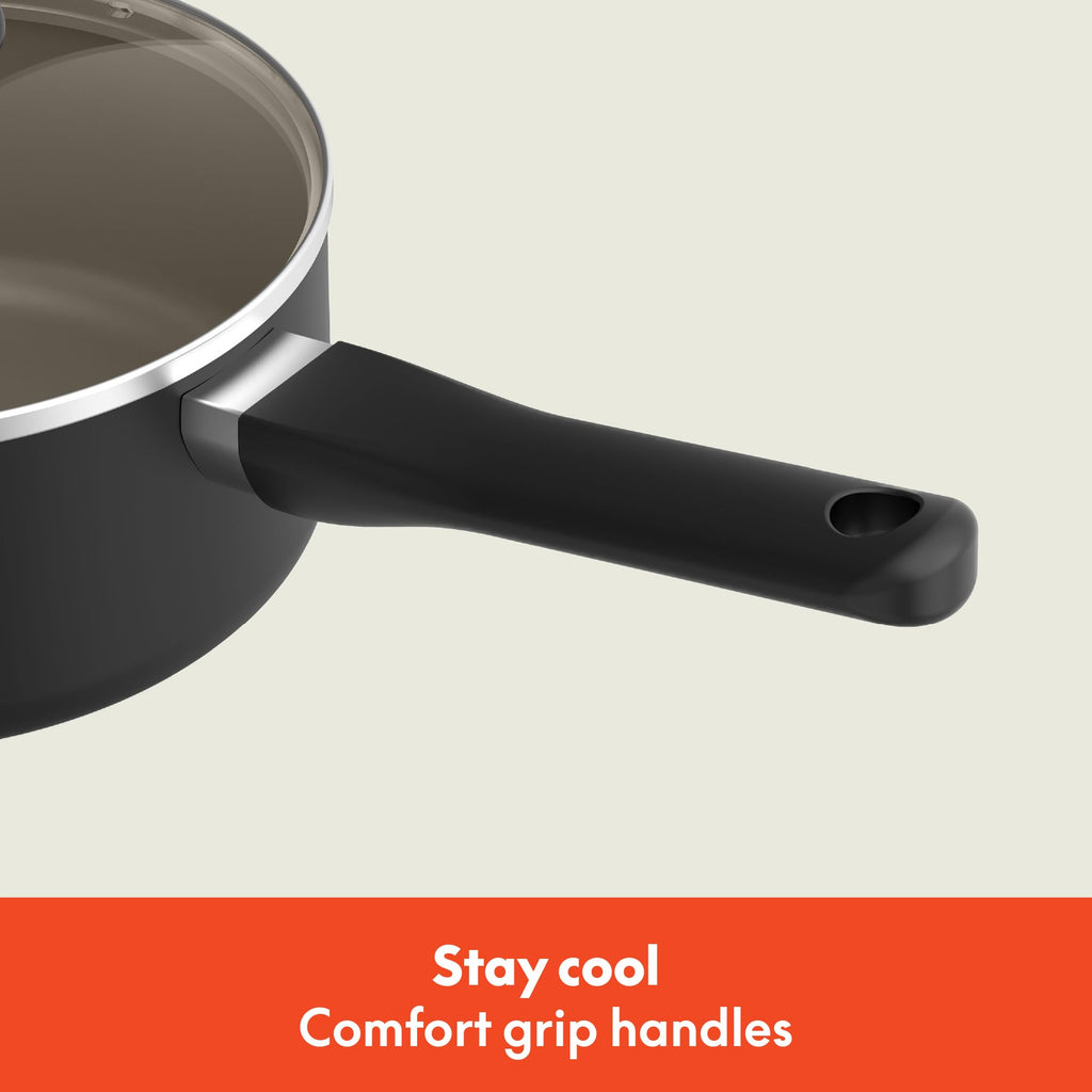 12 Piece Ceramic Nonstick Cookware Set Black E165687