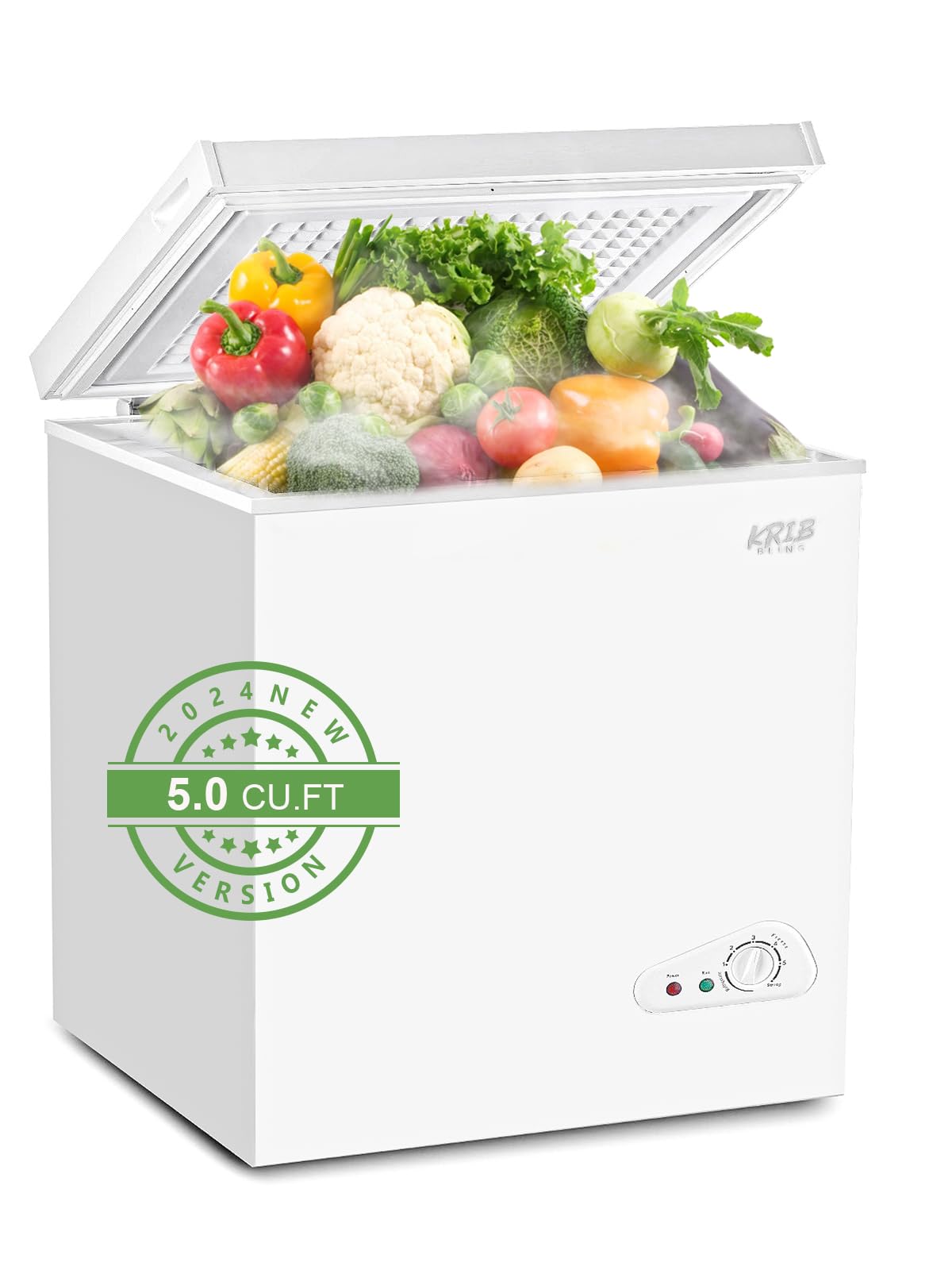 Compact Chest Freezer with Removable Storage Basket, 5.0 cu.ft, White C3356