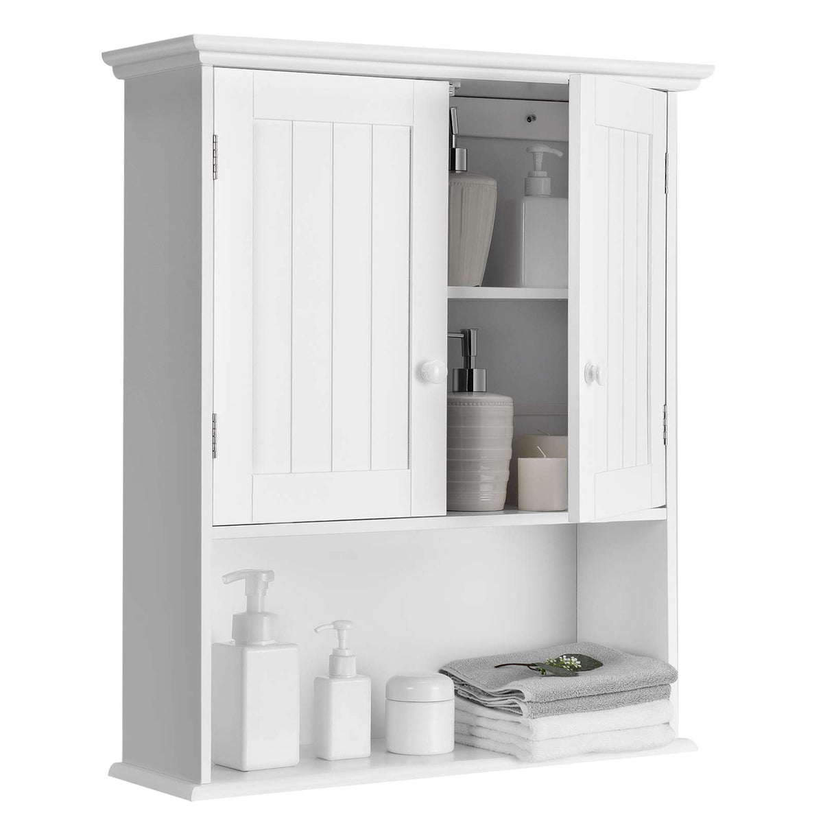 White 2 Door Bathroom Wall Cabinet T9101