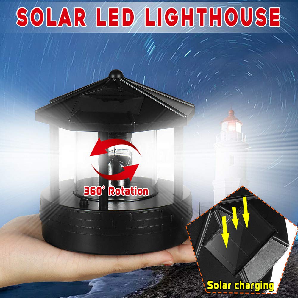 Solar Lighthouse with Rotating LED Light F9869