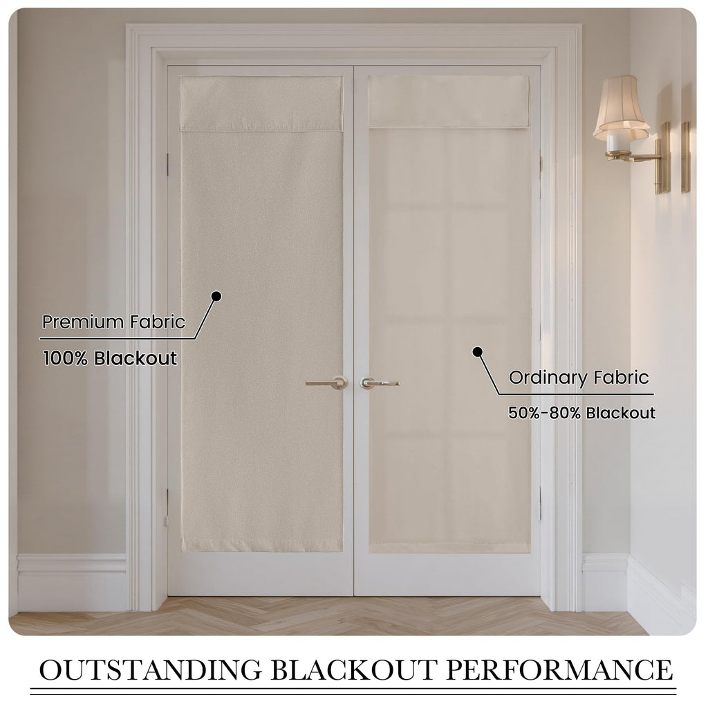 100% Blackout Linen French Door Curtain U68224