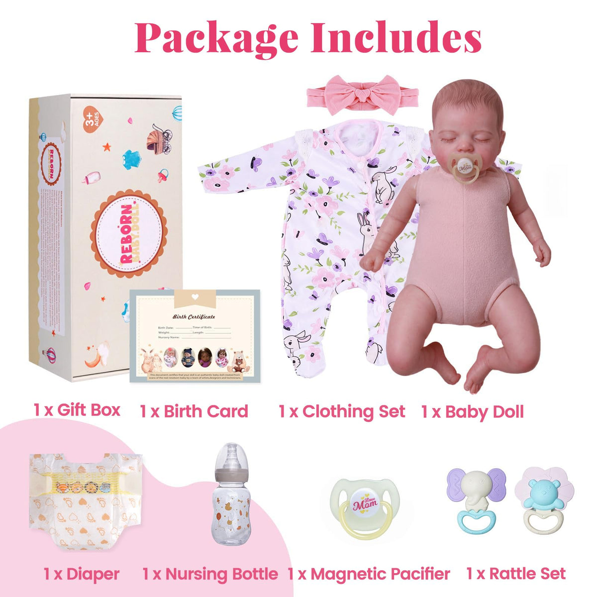 20 Inch Reborn Baby Dolls Girl with Play Set L97955