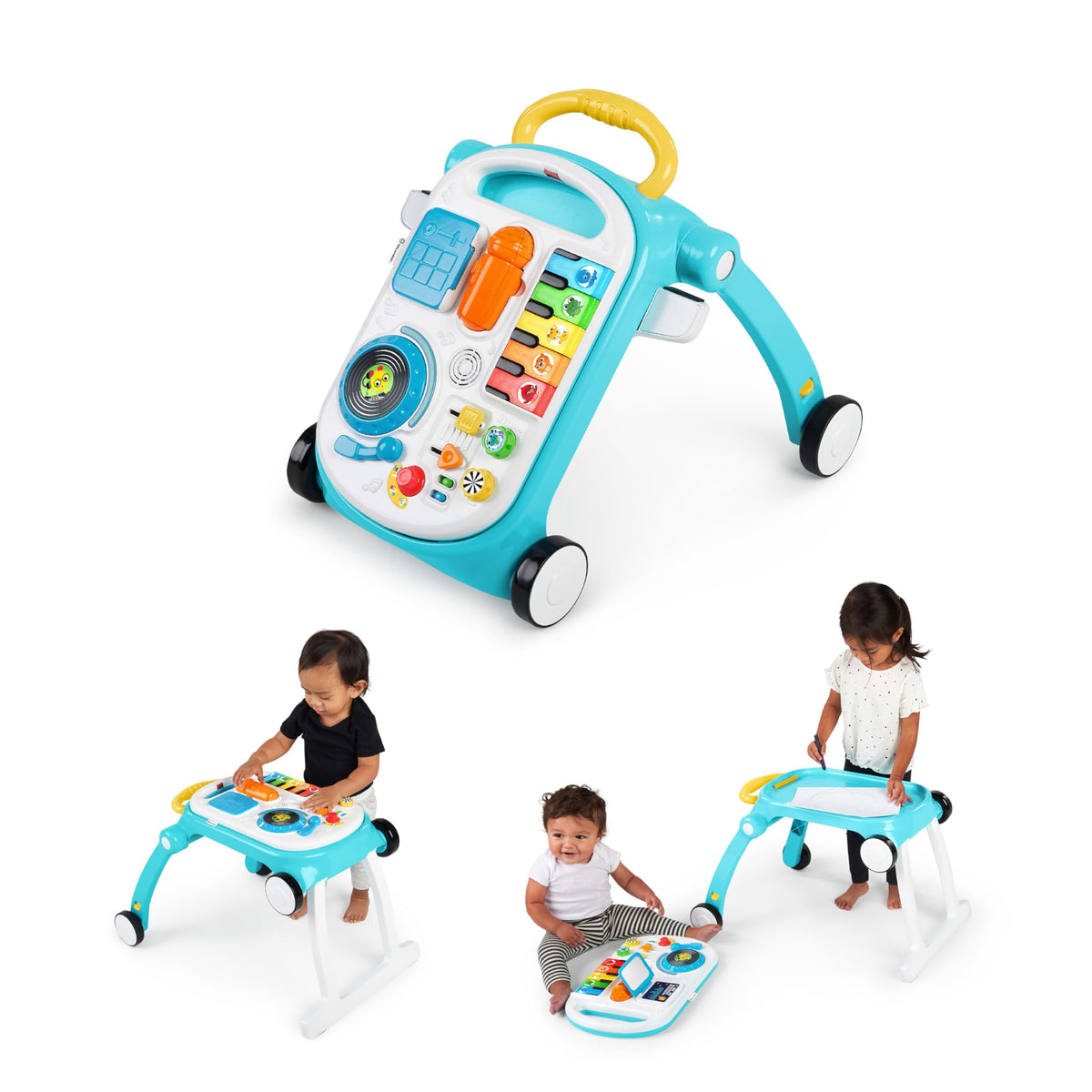 4-in-1 Push Walker Activity Center Toddler Table Floor Toy V2182