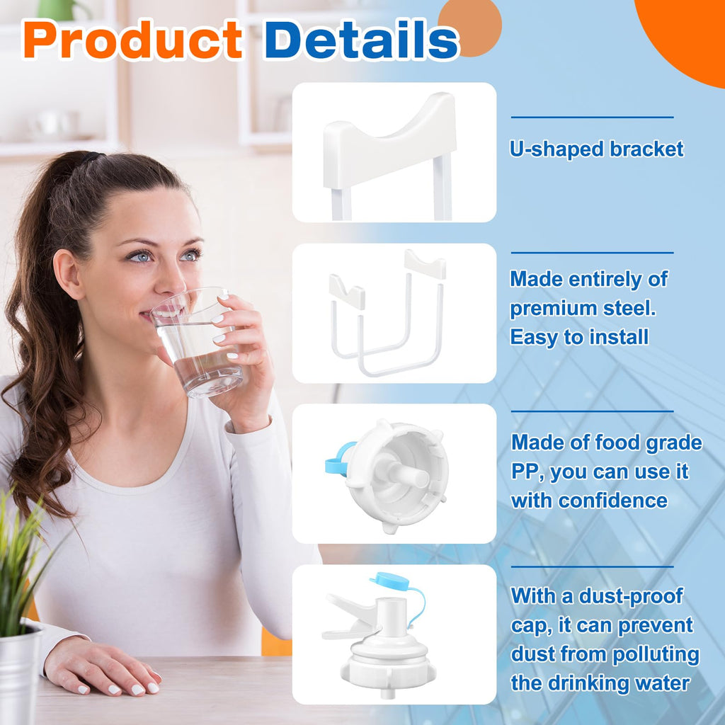 4 Sets Metal Water Jug Stand and Plastic Spigot Faucet T32113