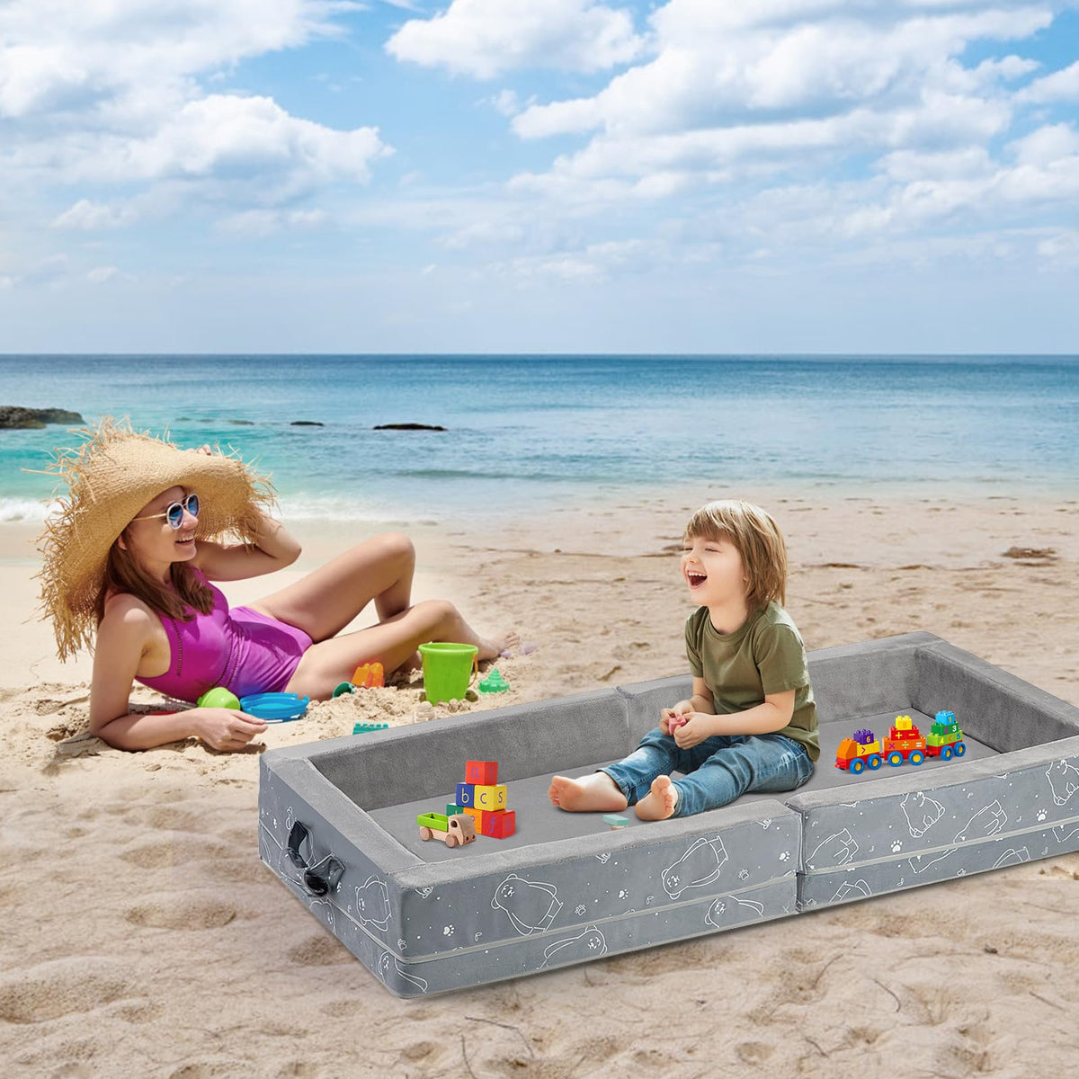 Portable Foldable Soft Foam Toddler Travel Bed G33893