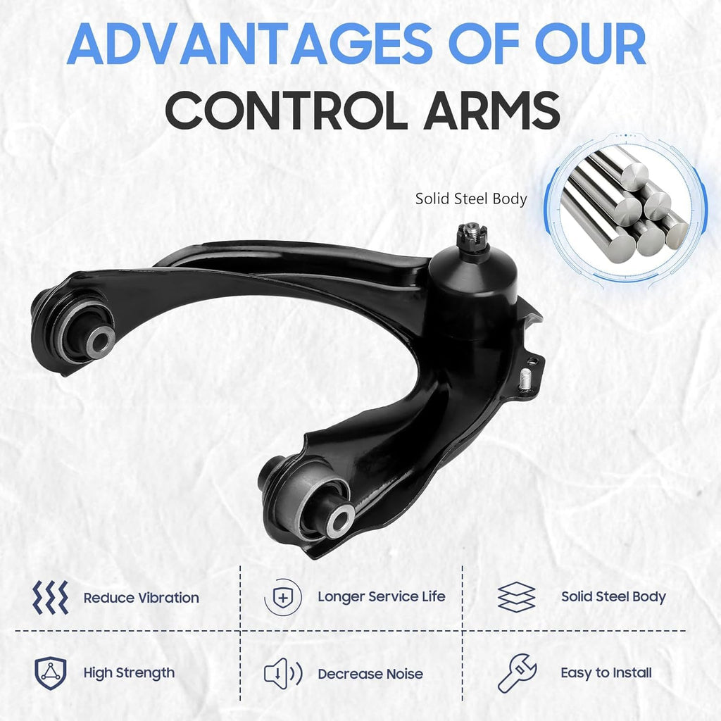 Front Upper and Lower Control Arms with Ball Joint, Outer Tie Rods Sway Bars Suspension Kit 12pc M4281