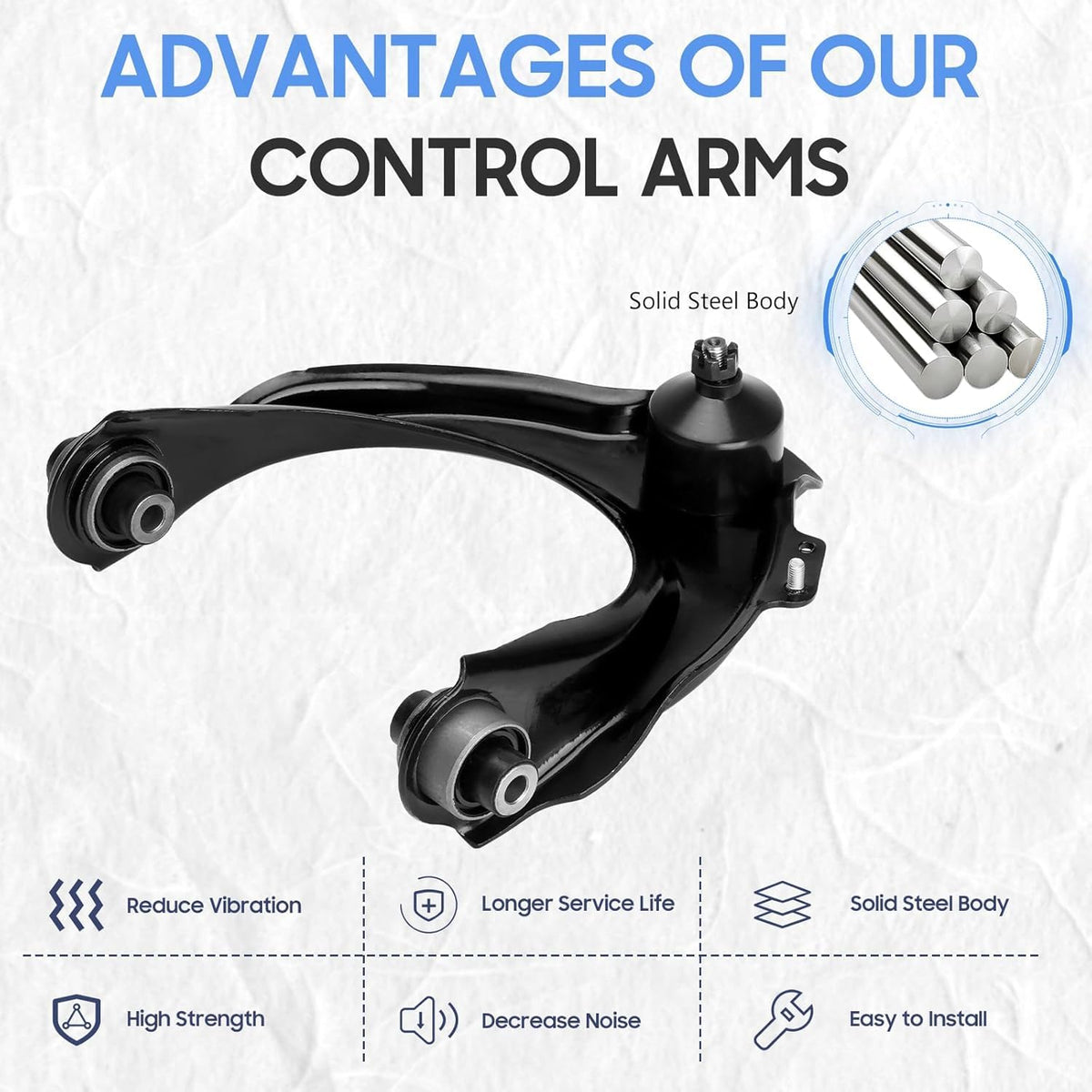 Front Upper and Lower Control Arms with Ball Joint, Outer Tie Rods Sway Bars Suspension Kit 12pc M4281
