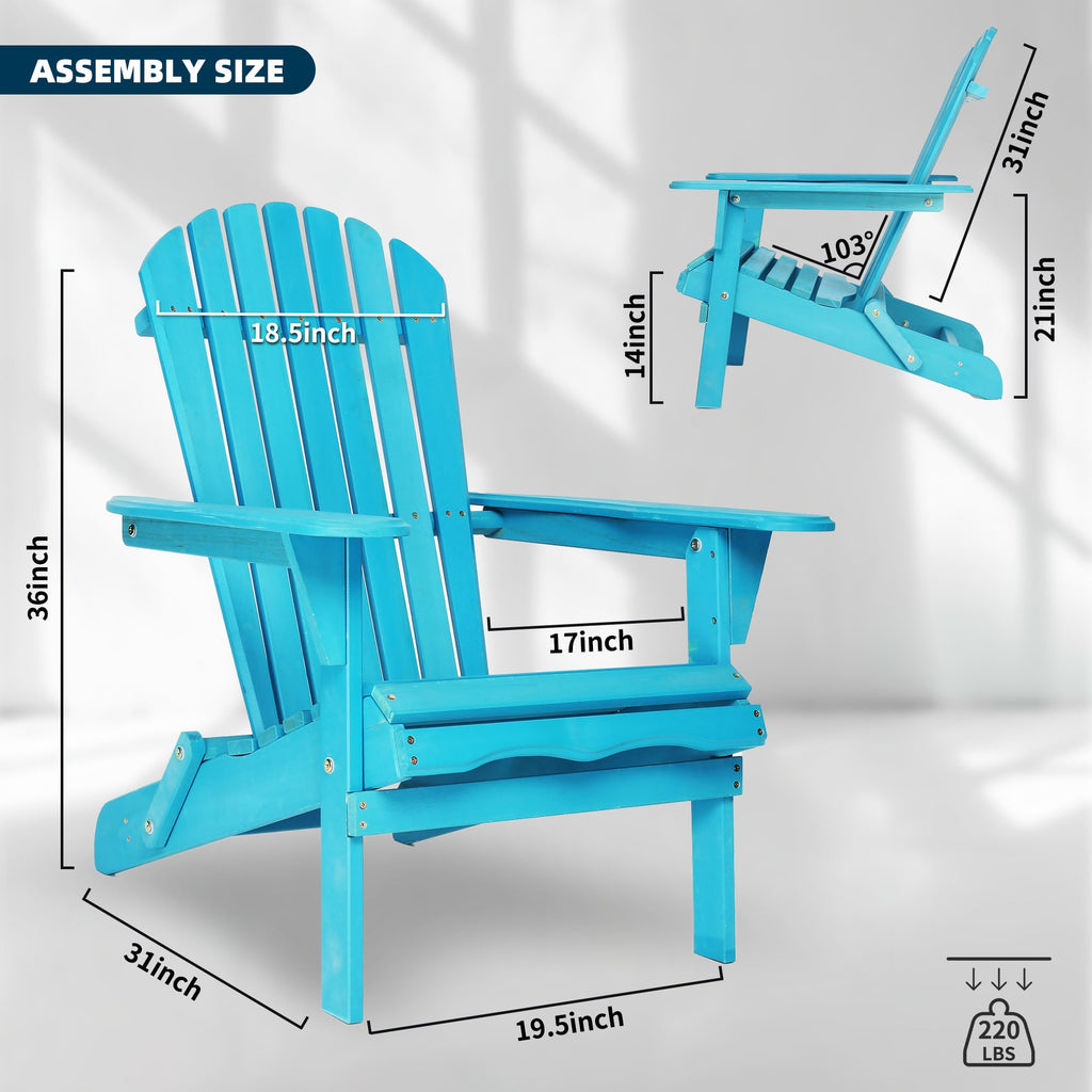 Solid Wood Folding Adirondack Chairs Set of 2 E521688