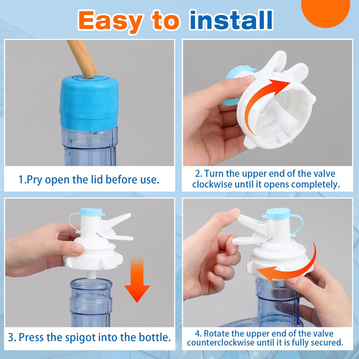 4 Sets Metal Water Jug Stand and Plastic Spigot Faucet T32113