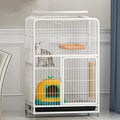 Large 3-Tier Metal Wire Cat Cage with Hammock and Casters U208