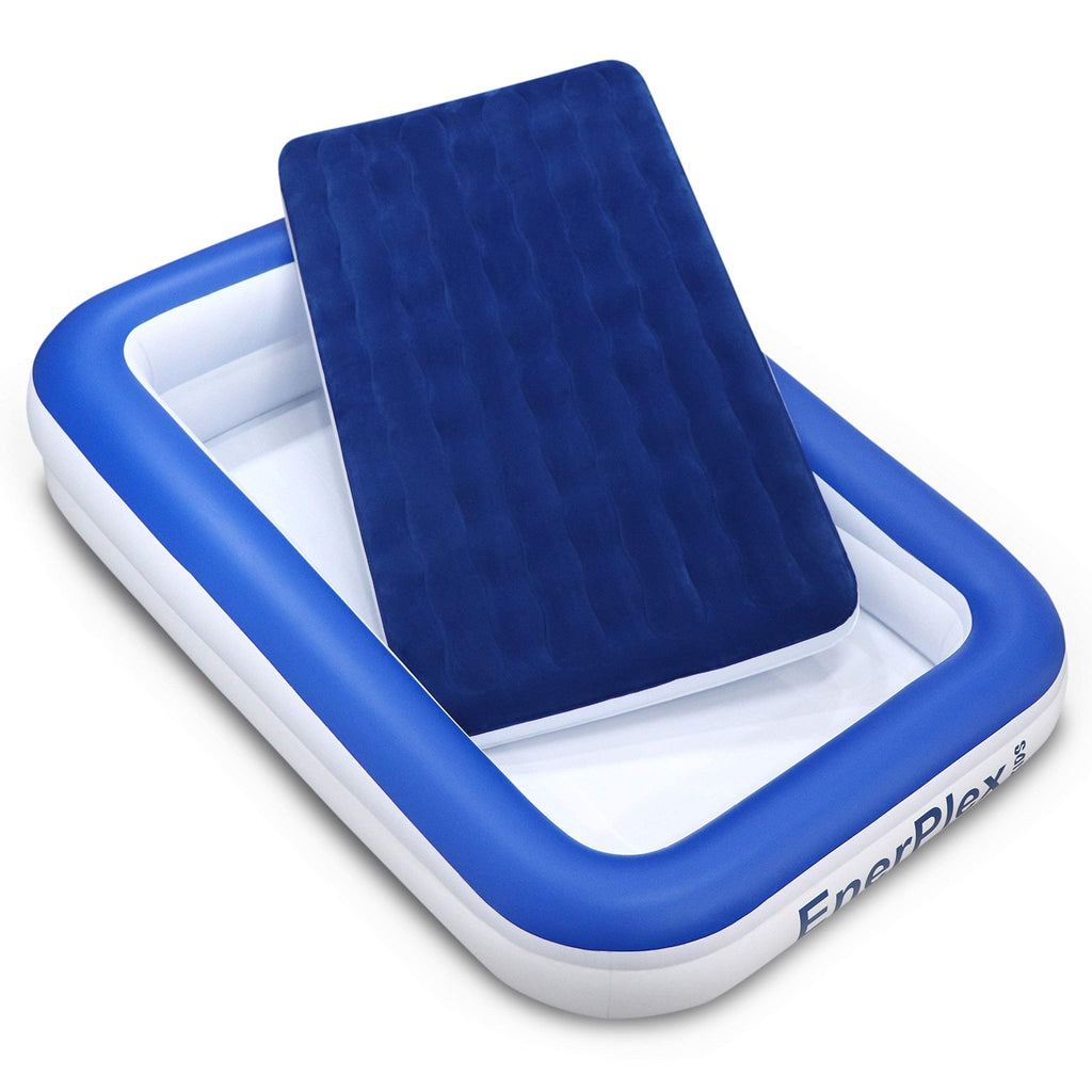 Kids Inflatable Travel Bed with High Speed Pump, Blue V97051