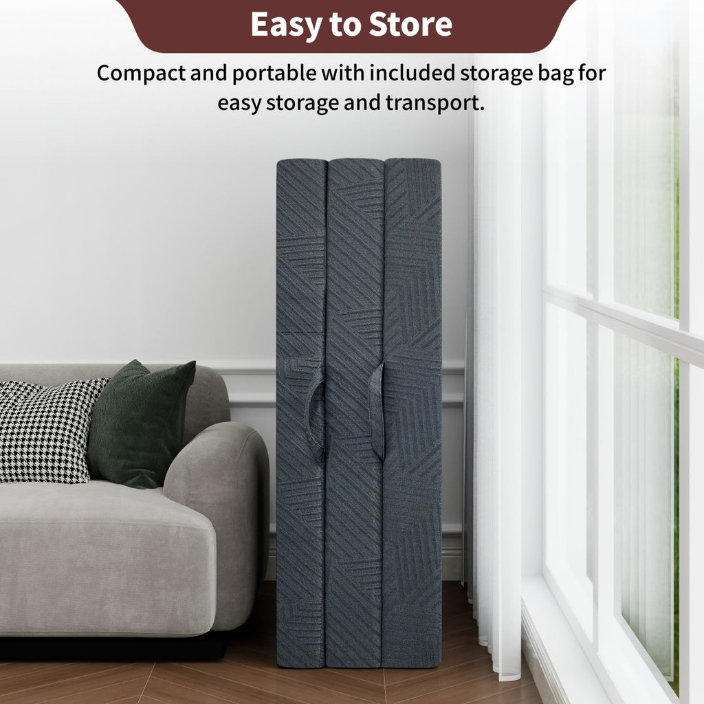 6 Inch Cooling Gel Memory Foam Trifold Mattress with Ice Silk Cover A5523