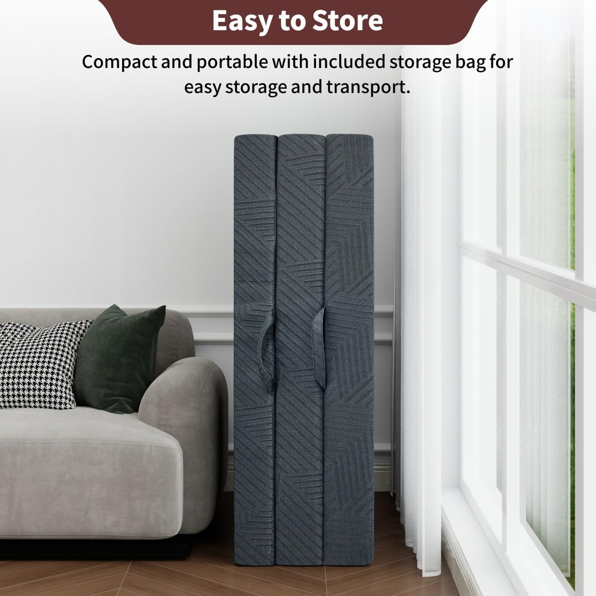 6 Inch Cooling Gel Memory Foam Trifold Mattress with Ice Silk Cover A5523
