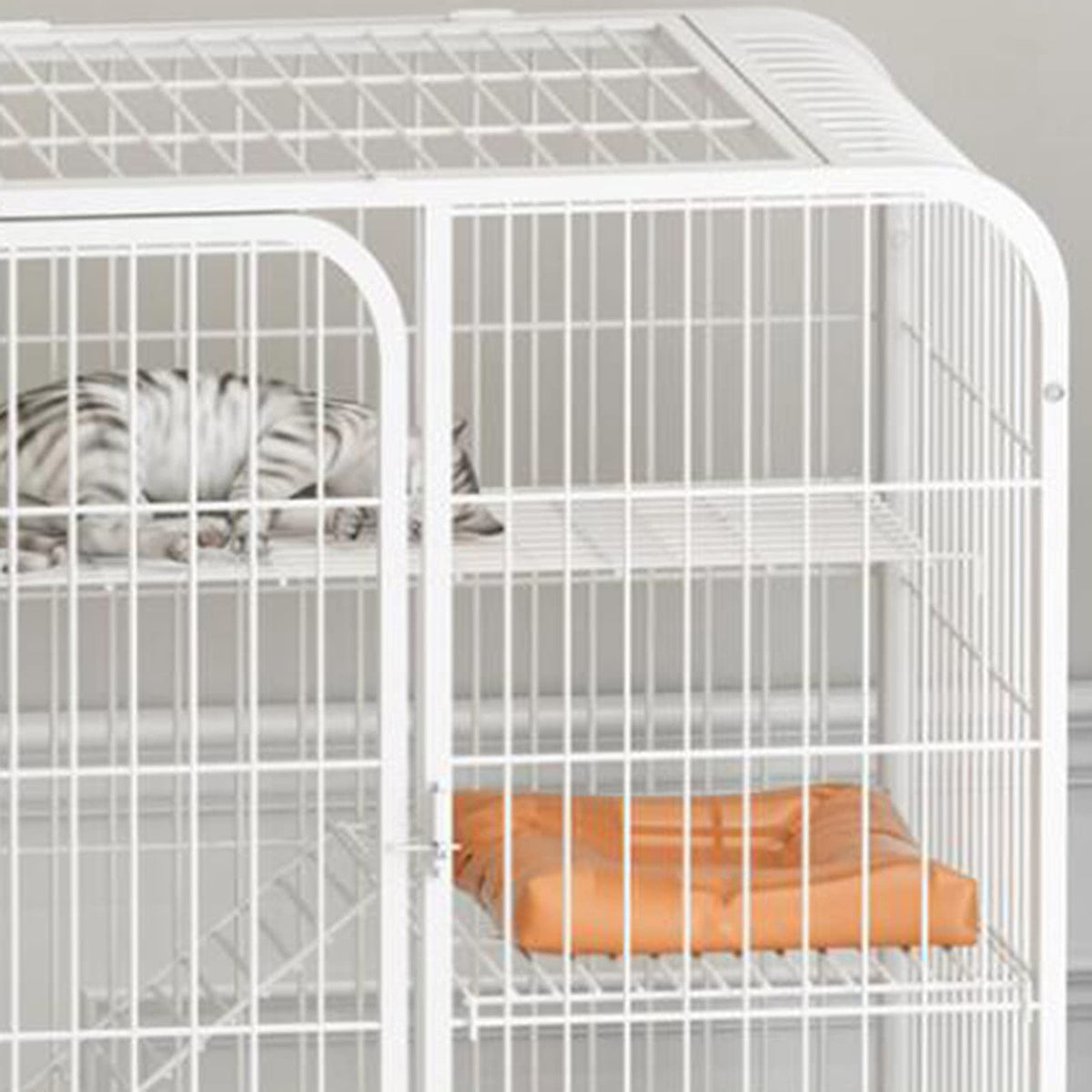 Large 3-Tier Metal Wire Cat Cage with Hammock and Casters U208