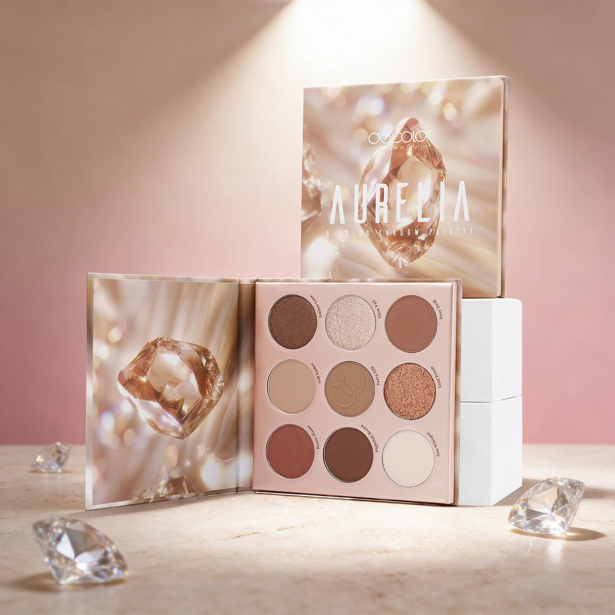 9 Colors Brown & Copper Eyeshadow Palette with Matte & Shimmer Finishes D463