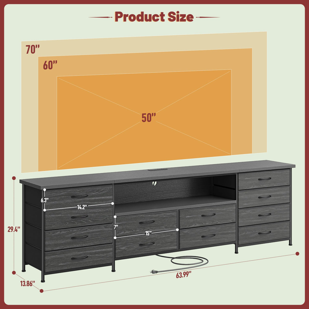 Black 12 Drawer Dresser E137