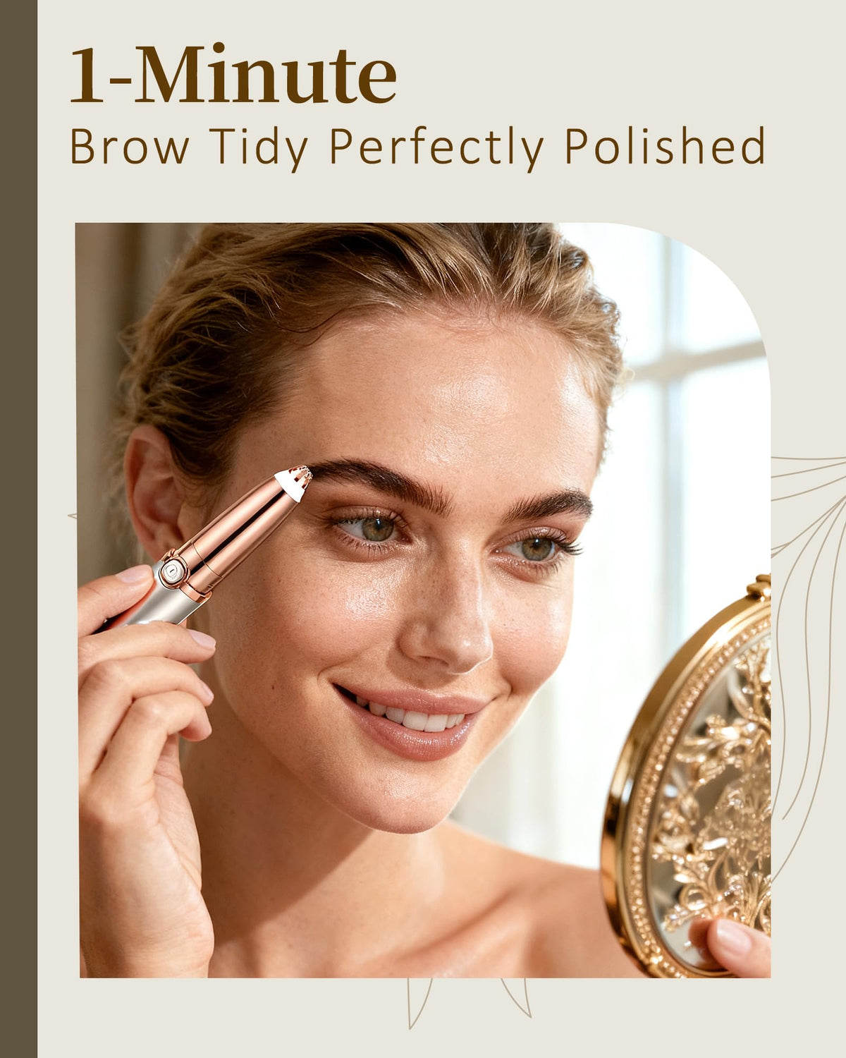 Rechargeable Eyebrow Trimmer with 2 Replacement Heads & LED Light X9403